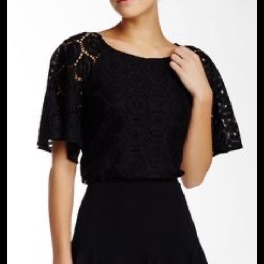 Cece by Cynthia Steffe Lace Bell Sleeve Blouse